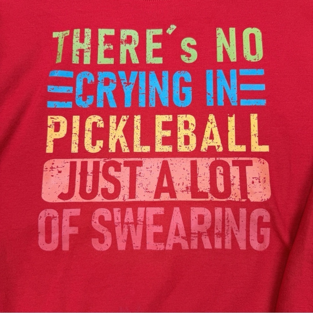 Gildan Red Pickleball Crewneck Sweatshirt - Picture 5 of 6